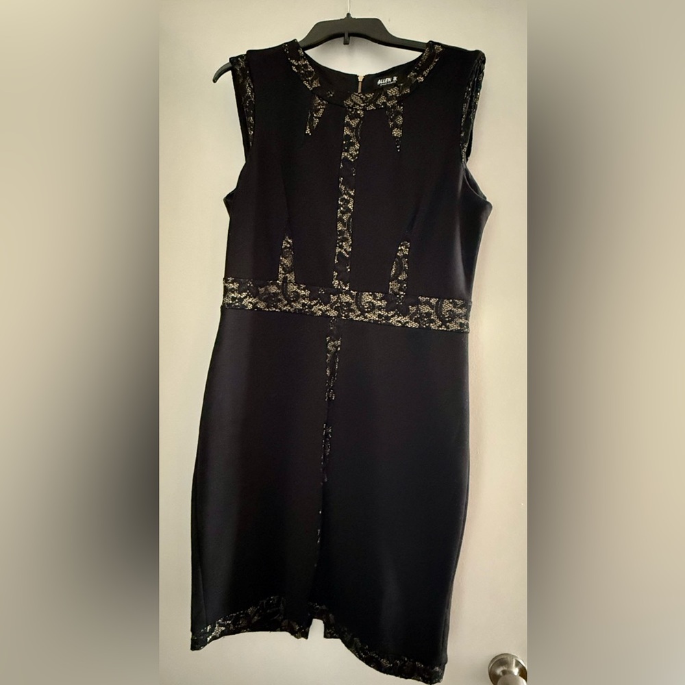 Elegant Black Lace Sheath Dress – Allen B by Allen Schwartz (Size L)